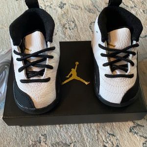 Brand new Retro Jordan in box size 4c in black and white